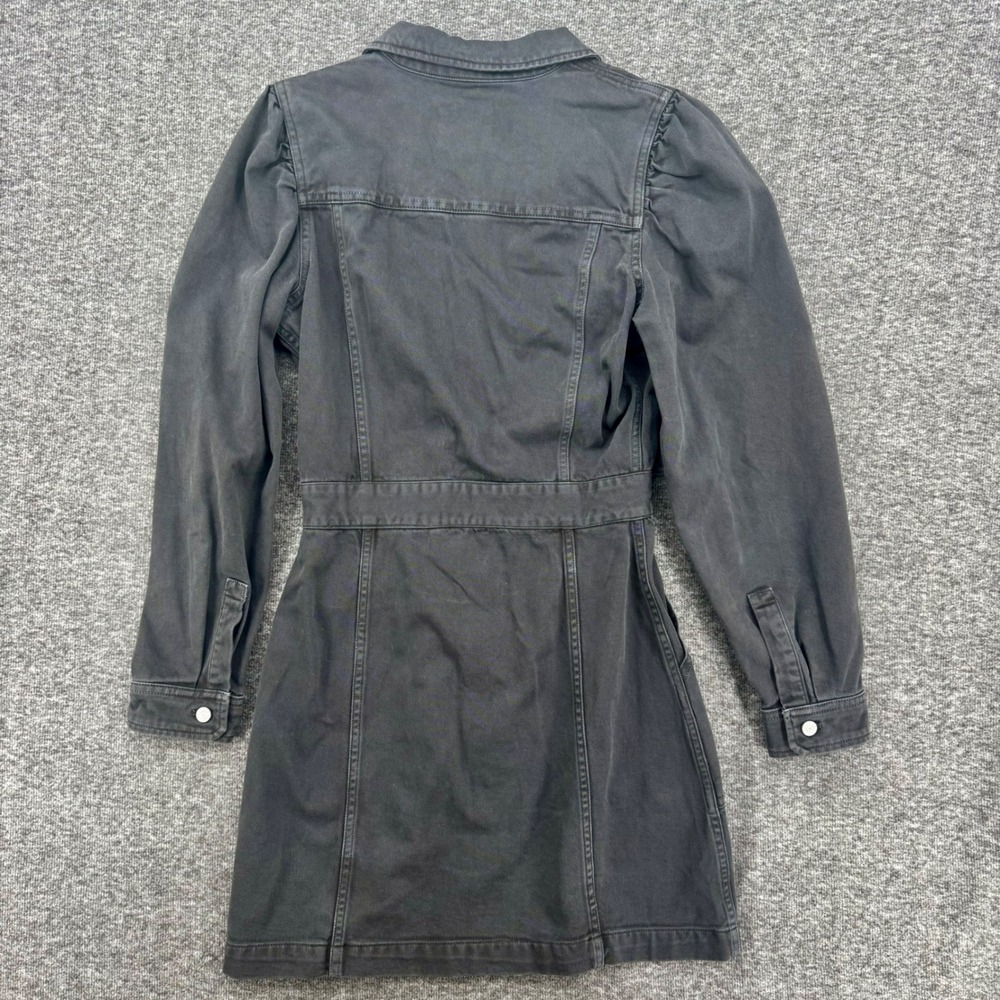 Rails‎ Lisette Carbon Black Button Down Puff Sleeve Mini Dress Denim Preppy  XS - Picture 6 of 8